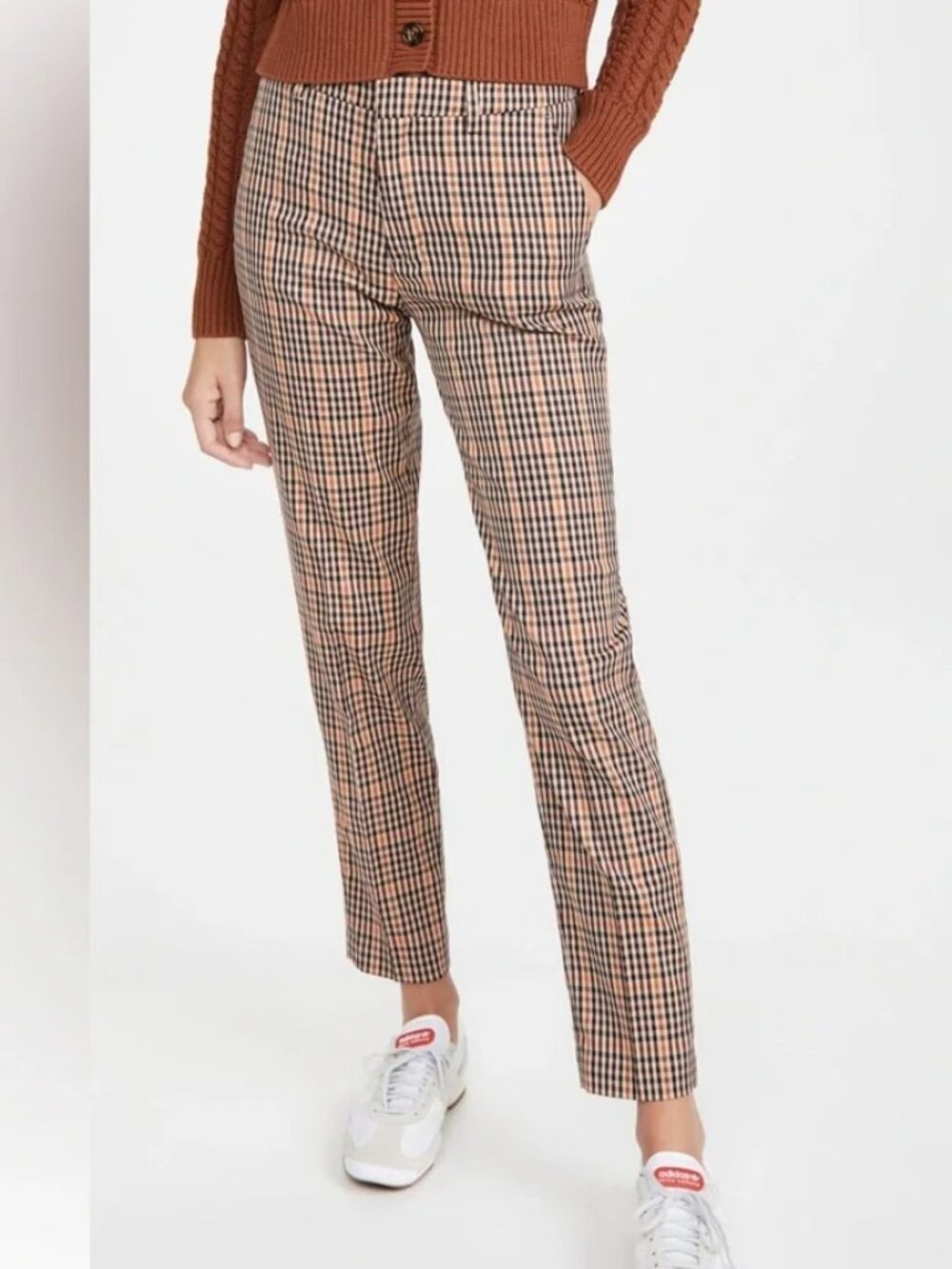 Scotch & Soda Lowry Women Pants for Anthropologie Size 29 Brown Plaid NWT